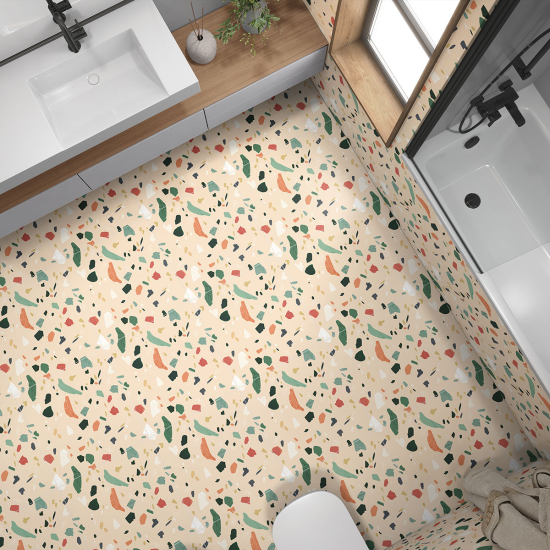 Piastrelle Adesive per Pavimenti - Motivo Terrazzo