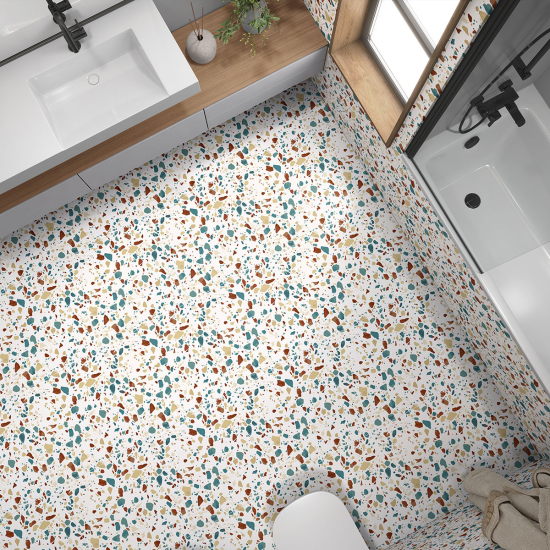 Piastrelle Adesive per Pavimenti - Motivo Terrazzo