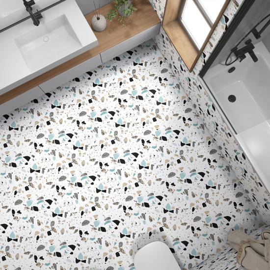 Piastrelle Adesive per Pavimenti - Motivo Terrazzo