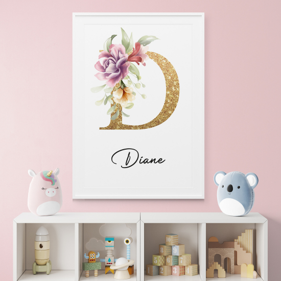 Poster Monogram personalizzato - Lettera D