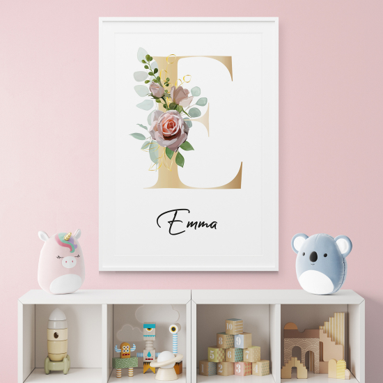 Poster Monogram personalizzato - Lettera E