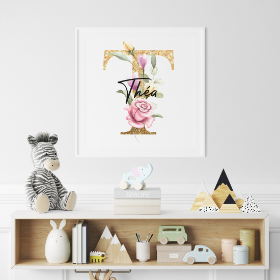 Poster Monogram personalizzato - Lettera T