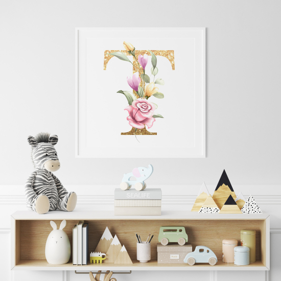 Poster Monogram personalizzato - Lettera T