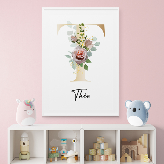 Poster Monogram personalizzato - Lettera T