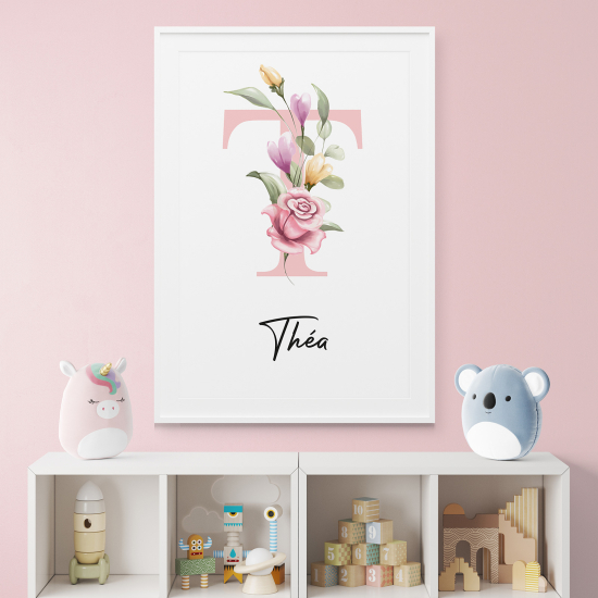 Poster Monogram personalizzato - Lettera T