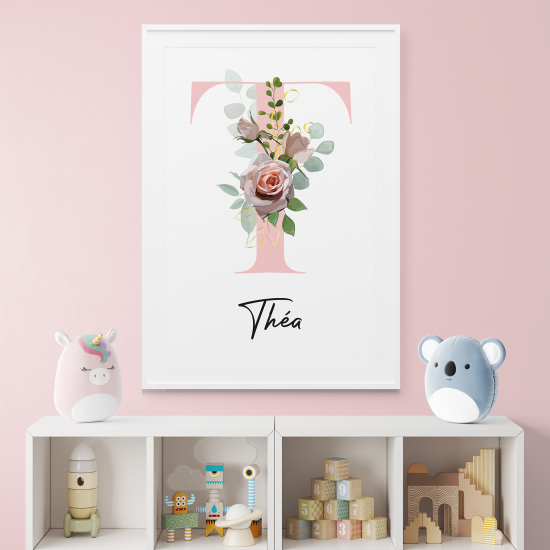 Poster Monogram personalizzato - Lettera T