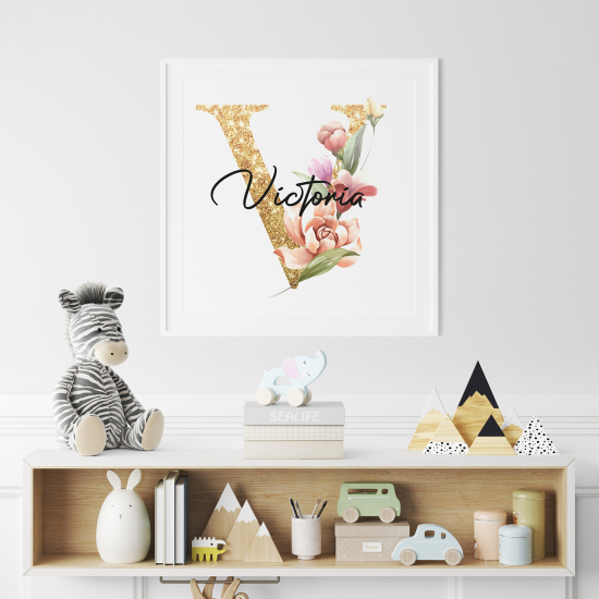 Poster Monogram personalizzato - Lettera V