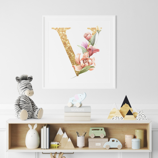 Poster Monogram personalizzato - Lettera V