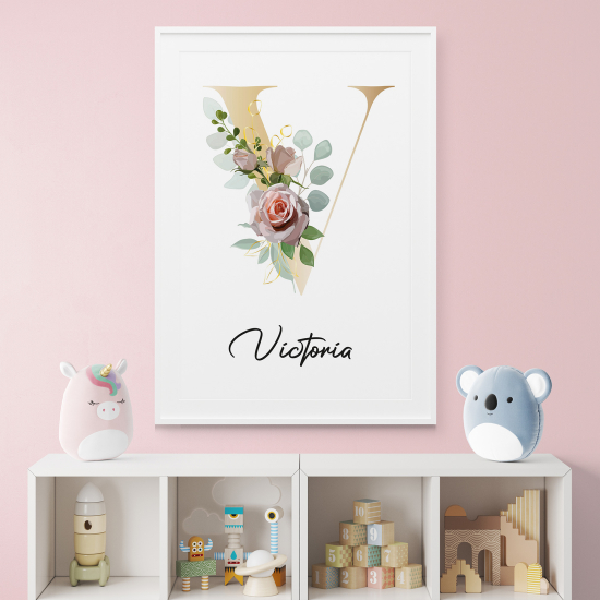 Poster Monogram personalizzato - Lettera V