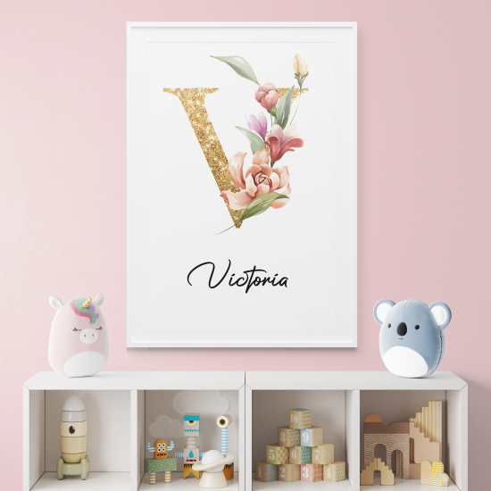 Poster Monogram personalizzato - Lettera V
