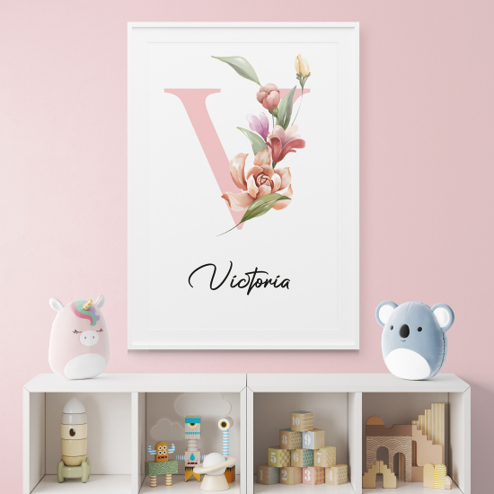 Poster Monogram personalizzato - Lettera V