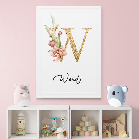 Poster Monogram personalizzato - Lettera W