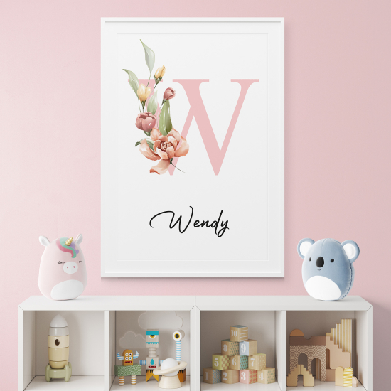Poster Monogram personalizzato - Lettera W