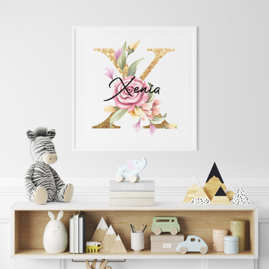 Poster Monogram personalizzato - Lettera X