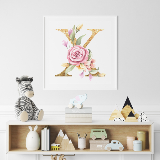 Poster Monogram personalizzato - Lettera X