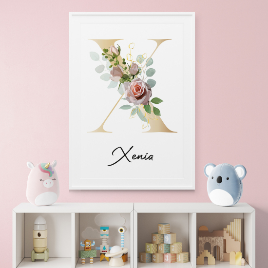 Poster Monogram personalizzato - Lettera X