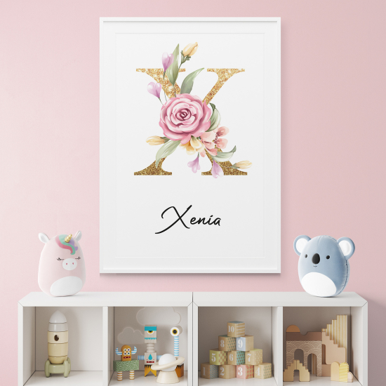 Poster Monogram personalizzato - Lettera X
