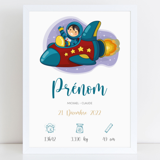 Poster nascita personalizzato - Spazio