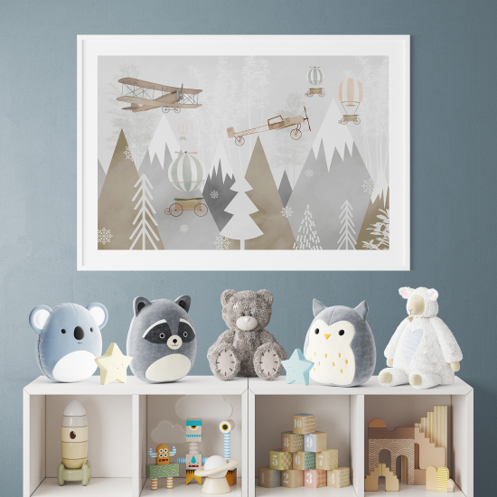 Poster per bambini - Aerei montagne