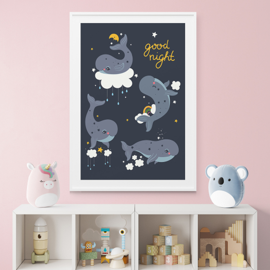 Poster per bambini - Balene buonanotte