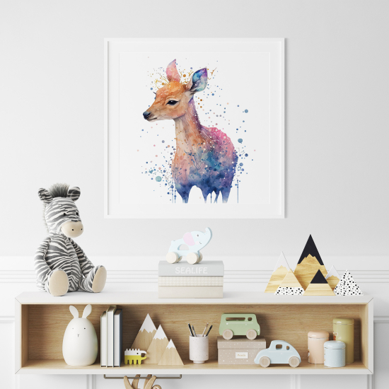 Poster per Bambini - Cerbiatto colorato