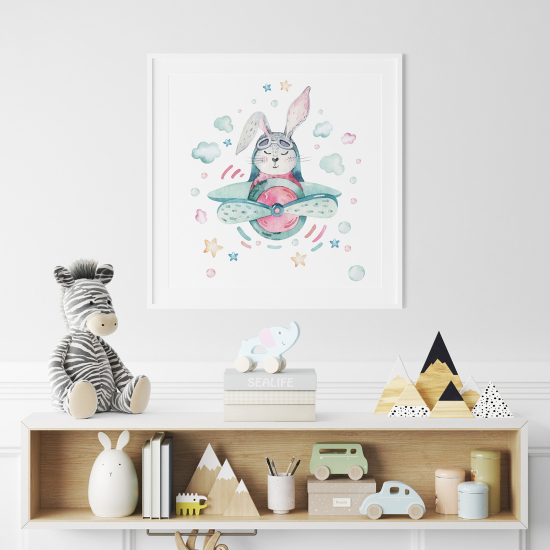 Poster per Bambini - Coniglio Aereo