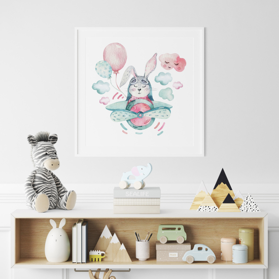 Poster per Bambini - Coniglio Aereo