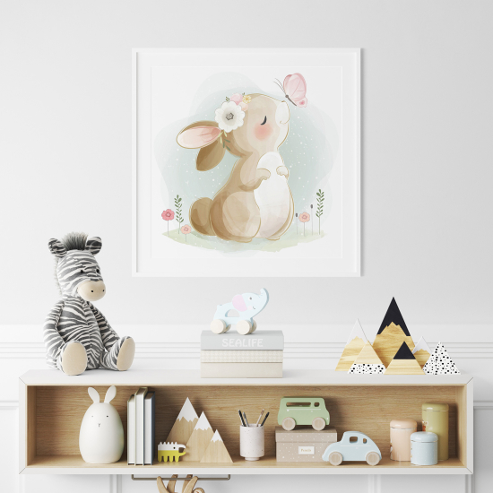 Poster per Bambini - Coniglio Farfalla