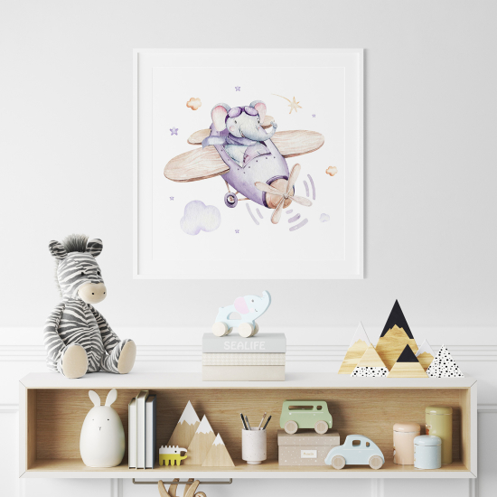 Poster per Bambini - Elefante aviatore