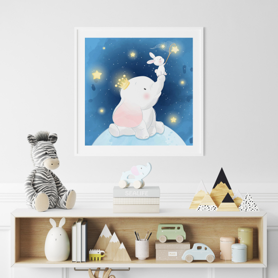 Poster per Bambini - Elefante Stelle