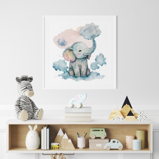 Poster per Bambini - Elefantino nuvole