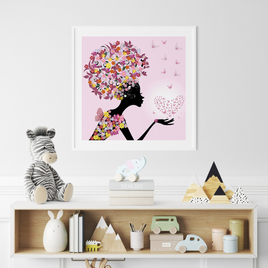 Poster per Bambini - Fata cuori farfalle