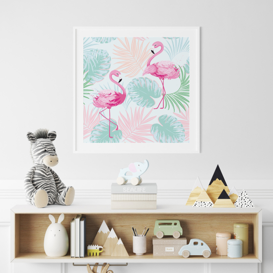 Poster per Bambini - Fenicotteri Rosa