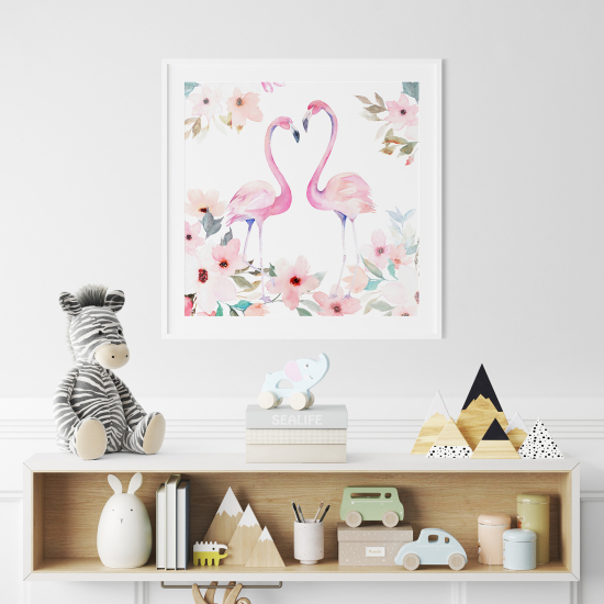 Poster per Bambini - Fenicotteri Rosa