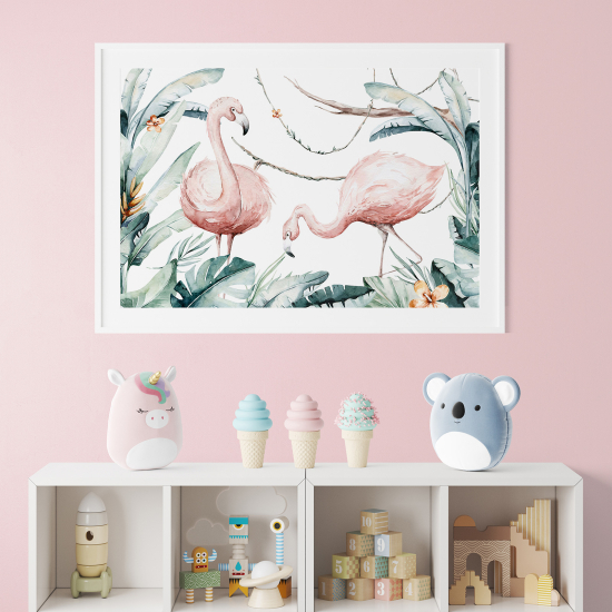 Poster per bambini - Fenicotteri rosa