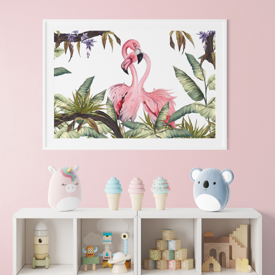 Poster per bambini - Fenicotteri rosa