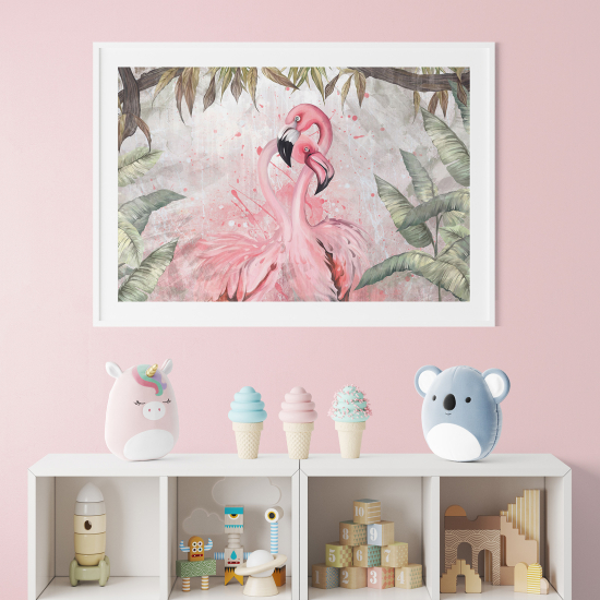 Poster per bambini - Fenicotteri rosa