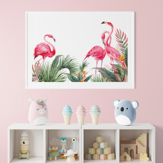 Poster per bambini - Fenicotteri rosa