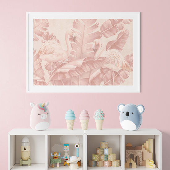 Poster per bambini - Fenicotteri rosa