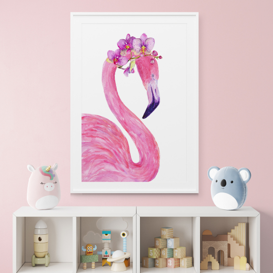 Poster per bambini - Fenicottero rosa