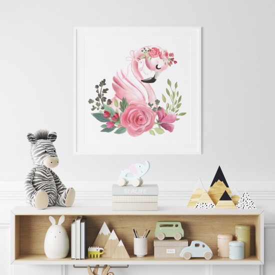 Poster per Bambini - Fiori di Fenicottero Rosa