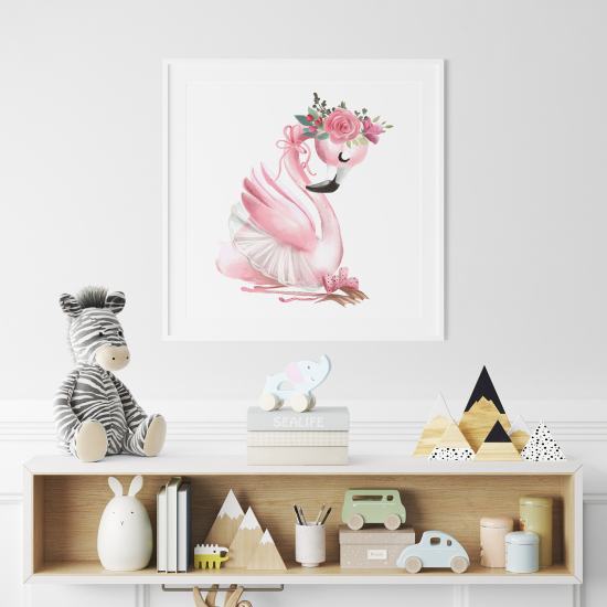 Poster per Bambini - Fiori di Fenicottero Rosa