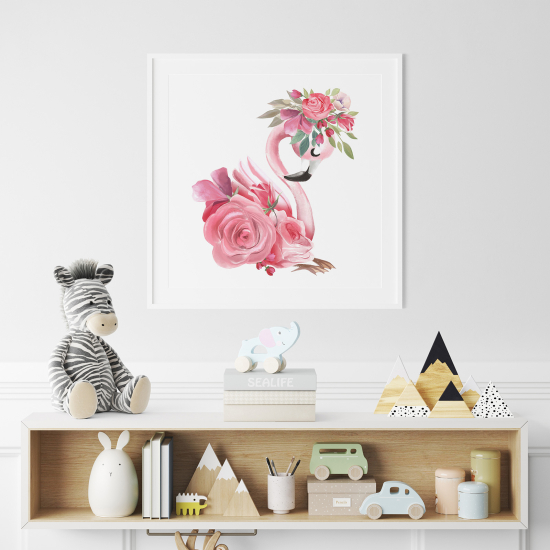 Poster per Bambini - Fiori di Fenicottero Rosa