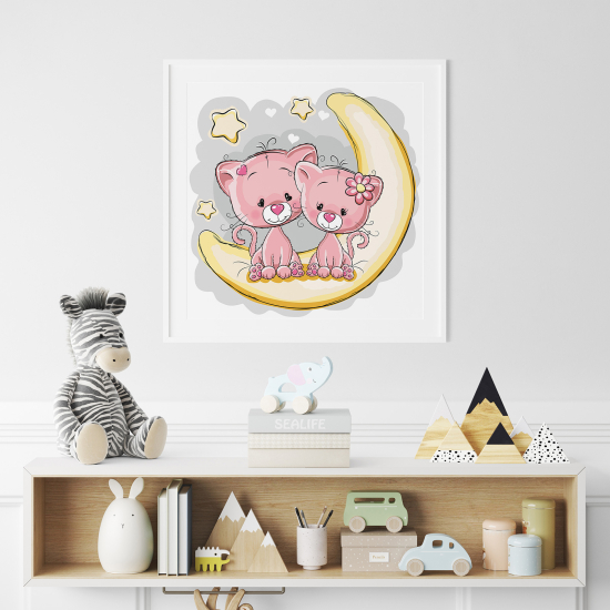Poster per Bambini - Gatti luna