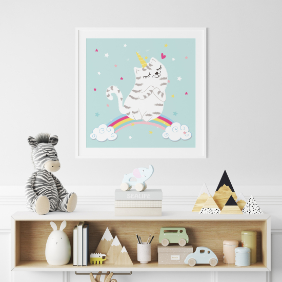 Poster per Bambini - Gatto Arcobaleno