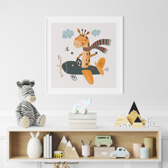 Poster per Bambini - Giraffa Aereo