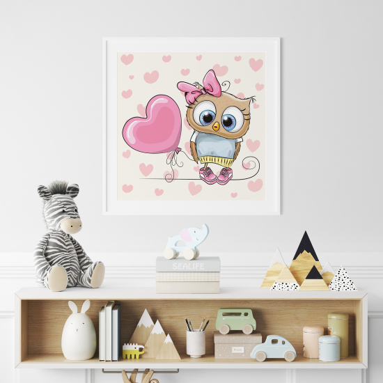 Poster per Bambini - Gufi cuori
