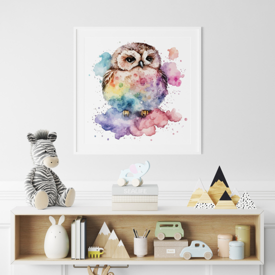Poster per Bambini - Gufo colorato