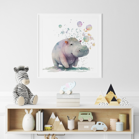 Poster per Bambini - Ippopotamo