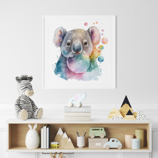 Poster per Bambini - Koala bolla colorata